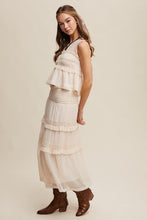Load image into Gallery viewer, NEWEST ARRIVAL Cream Sheer Organza Midi Skirt Set
