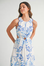 Load image into Gallery viewer, Blue Floral Cut Out Midi Dress

