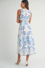 Load image into Gallery viewer, Blue Floral Cut Out Midi Dress
