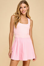 Load image into Gallery viewer, Pink Pleated Athletic Romper
