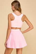 Load image into Gallery viewer, Pink Pleated Athletic Romper
