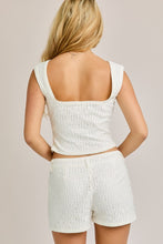 Load image into Gallery viewer, LAST ONE FINAL SALE White Flower Sequin Shorts Set
