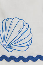 Load image into Gallery viewer, FINAL SALE White/Blue Seashell Beach Shorts Set

