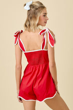 Load image into Gallery viewer, NEWEST ARRIVAL Red Shoulder Tie Romper
