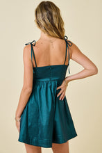 Load image into Gallery viewer, NEWEST ARRIVAL Hunter Green Bow Mini Dress
