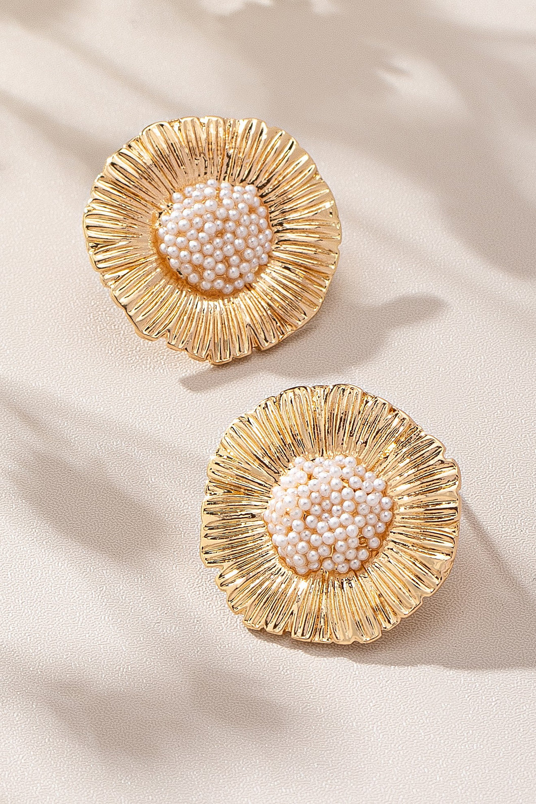 NEWEST ARRIVAL Gold Flower Stud Earrings