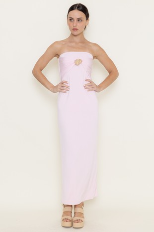 Baby Pink Seashell Resort Maxi Dress