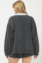 Load image into Gallery viewer, NEWEST ARRIVAL Black Denim Oversized Jacket Skort Set
