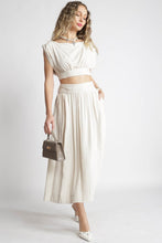 Load image into Gallery viewer, LAST ONE Cream Linen Tie Back Midi Skirt Set
