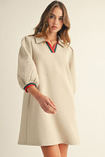 Load image into Gallery viewer, NEWEST ARRIVAL Cream Textured Contrast Trim Comfy Dress
