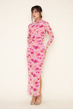 Load image into Gallery viewer, NEWEST ARRIVAL Pink Floral Mesh Maxi Dress
