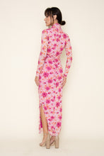 Load image into Gallery viewer, NEWEST ARRIVAL Pink Floral Mesh Maxi Dress
