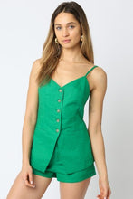 Load image into Gallery viewer, LAST ONE Green Button Front Shorts Set
