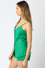Load image into Gallery viewer, LAST ONE Green Button Front Shorts Set
