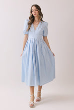 Load image into Gallery viewer, NEWEST ARRIVAL *RESTOCKED* Blue Scallop Midi Dress
