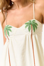 Load image into Gallery viewer, Ivory Palm Tree Bustier Linen Mini Dress
