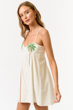 Load image into Gallery viewer, Ivory Palm Tree Bustier Linen Mini Dress
