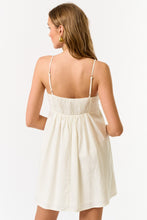 Load image into Gallery viewer, Ivory Palm Tree Bustier Linen Mini Dress
