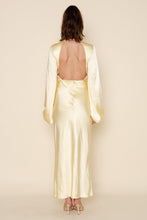 Load image into Gallery viewer, LAST ONE Yellow Satin Back Out Maxi Dress
