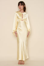 Load image into Gallery viewer, LAST ONE Yellow Satin Back Out Maxi Dress
