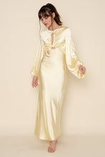 Load image into Gallery viewer, LAST ONE Yellow Satin Back Out Maxi Dress

