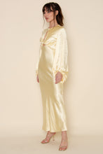 Load image into Gallery viewer, LAST ONE Yellow Satin Back Out Maxi Dress
