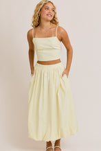 Load image into Gallery viewer, LAST ONE Yellow Striped Midi Bubble Skirt Set
