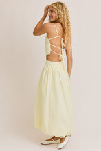 Load image into Gallery viewer, LAST ONE Yellow Striped Midi Bubble Skirt Set
