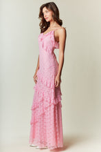 Load image into Gallery viewer, LAST ONE Pink Ruffle Lace Maxi Dress
