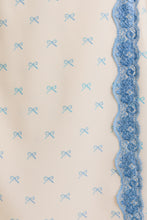Load image into Gallery viewer, FINAL SALE Cream Blue Bow Wrap Mini Dress
