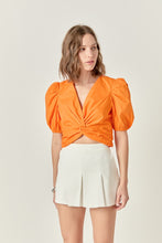 Load image into Gallery viewer, NEWEST ARRIVAL Orange Front Twist Blouse
