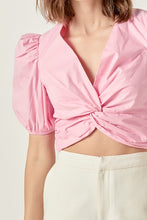 Load image into Gallery viewer, FINAL SALE Pink Front Twist Blouse
