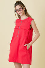 Load image into Gallery viewer, NEWEST ARRIVAL Red Zipper Front Shift Dress
