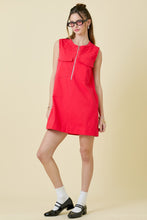 Load image into Gallery viewer, NEWEST ARRIVAL Red Zipper Front Shift Dress
