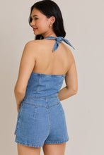 Load image into Gallery viewer, NEWEST ARRIVAL Denim Halter Romper
