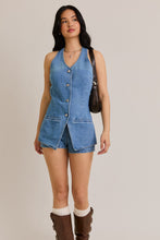 Load image into Gallery viewer, NEWEST ARRIVAL Denim Halter Romper
