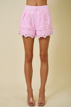 Load image into Gallery viewer, NEWEST ARRIVAL *PREORDER 4/14* Pink Linen Embroidered Shorts Set
