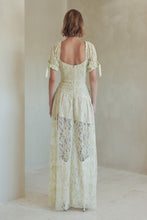 Load image into Gallery viewer, FINAL SALE Sage Lace Asymmetrical Maxi Dress
