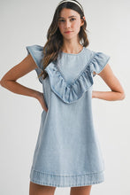 Load image into Gallery viewer, NEWEST ARRIVAL Denim Ruffle Denim Dress
