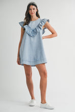Load image into Gallery viewer, NEWEST ARRIVAL Denim Ruffle Denim Dress
