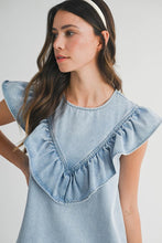 Load image into Gallery viewer, NEWEST ARRIVAL Denim Ruffle Denim Dress
