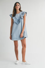 Load image into Gallery viewer, NEWEST ARRIVAL Denim Ruffle Denim Dress
