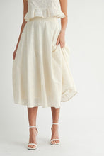 Load image into Gallery viewer, NEWEST ARRIVAL Cream Eyelet Bow Back Midi Skirt Set
