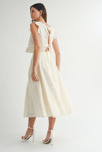 Load image into Gallery viewer, NEWEST ARRIVAL Cream Eyelet Bow Back Midi Skirt Set
