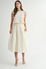 Load image into Gallery viewer, NEWEST ARRIVAL Cream Eyelet Bow Back Midi Skirt Set
