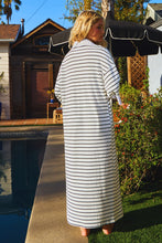 Load image into Gallery viewer, NEWEST ARRIVAL Black/White Striped Rugby Midi Dress
