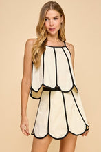 Load image into Gallery viewer, NEWEST ARRIVAL Ivory/Black Scallop Skirt Set
