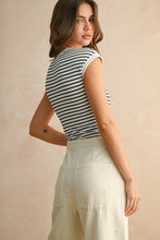Load image into Gallery viewer, NEWEST ARRIVAL Black/White Striped Bodysuit
