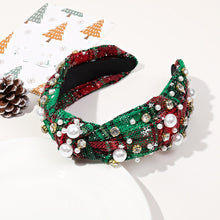 Load image into Gallery viewer, NEWEST ARRIVAL Christmas Plaid Pearl Headbands
