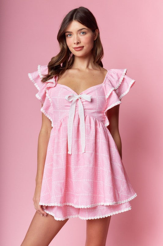 FINAL SALE Pink Football Romper Set